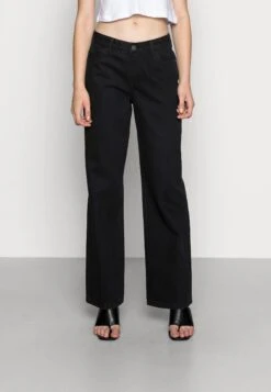 Noisy May Nmamanda Wide Jeans - Relaxed Fit Jeans - Black Denim