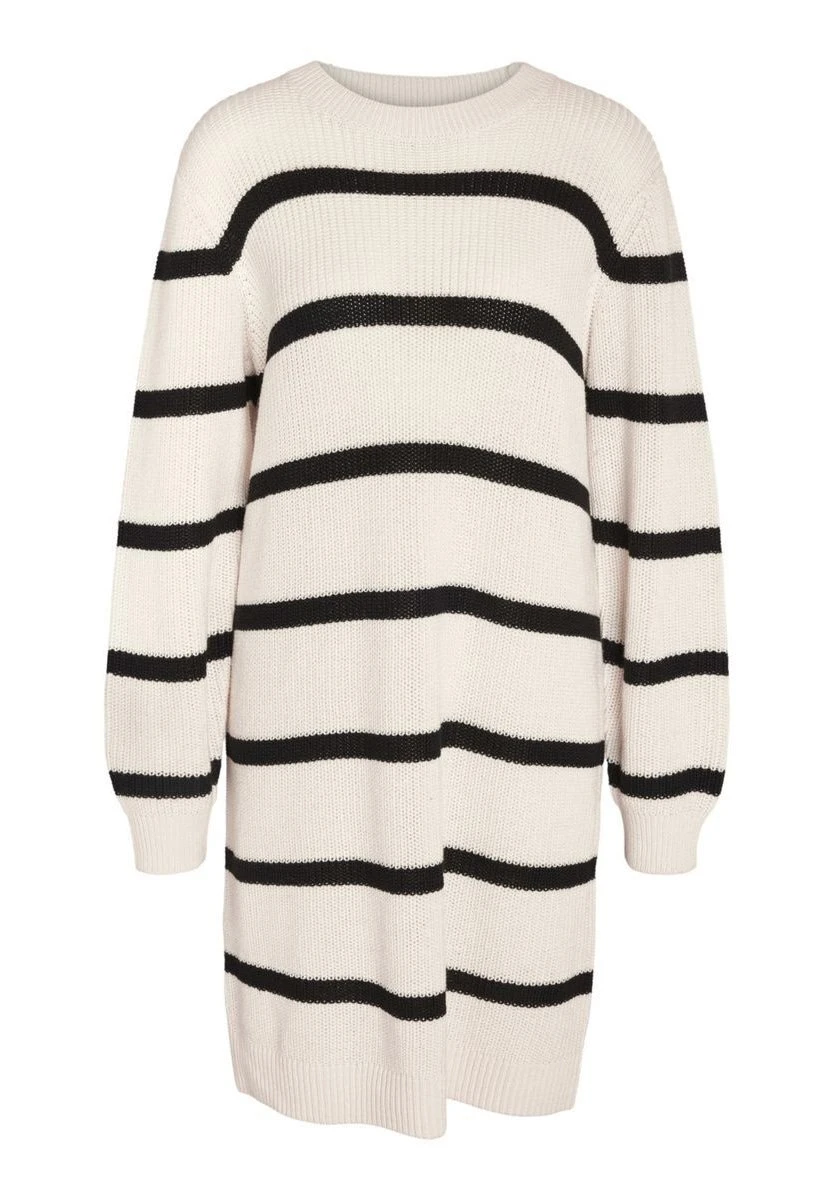 Noisy May Nmmaysa Stripe O Neck Dress - Gebreide Jurk - Eggnog/Black 8 Noisy May Nmmaysa Stripe O Neck Dress - Gebreide Jurk - Eggnog/Black - Afbeelding 6