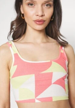 Noisy May Petite Nmtalli Cross Neck Crop - Top - Sun Kissed Coral/Eggnog/Pale Lime -Noisy May 0c53aa3423e44e5faa39e5570fd00150