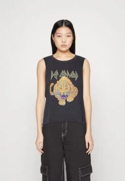 Noisy May NmmaxLicens O Neck- Top - Obsidian/Def Leppard