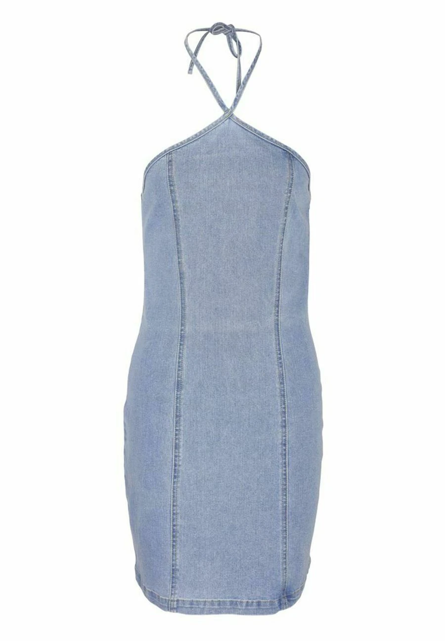 Noisy May Neckholder - Spijkerjurk - Light Blue Denim 3 Noisy May Neckholder - Spijkerjurk - Light Blue Denim