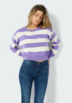 Noisy May Crop Knit Noos - Trui - Paisley Purple