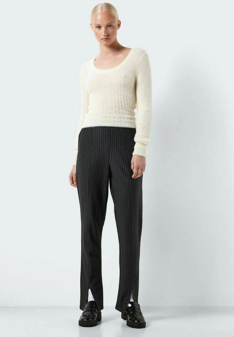 Noisy May Nadelstreifen - Broek - Dark Grey Melange 4 Noisy May Nadelstreifen - Broek - Dark Grey Melange - Afbeelding 2