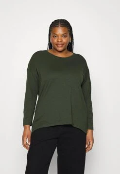 Nmmathilde O Neck High Low Curve - Longsleeve - Kombu Green