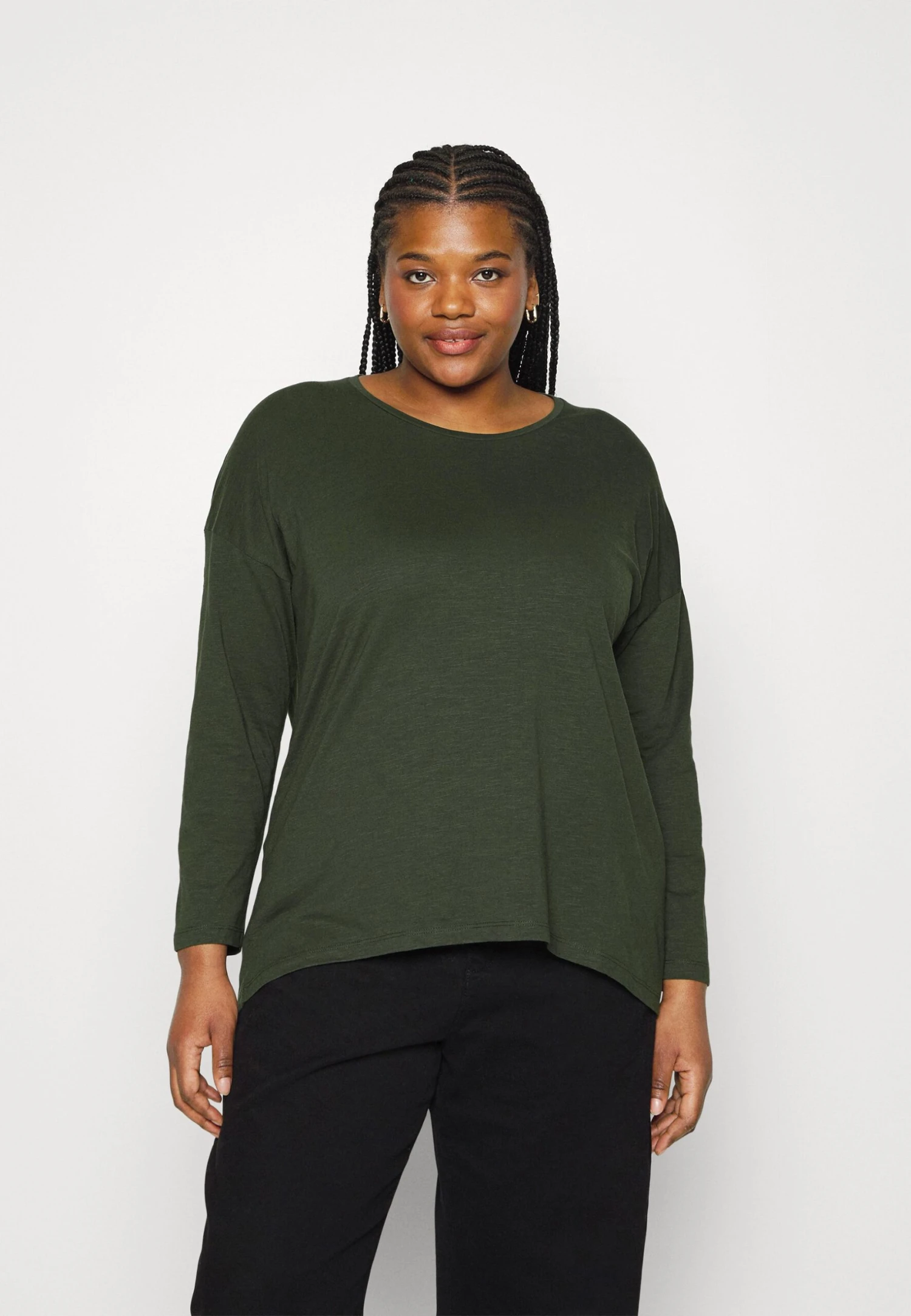 Nmmathilde O Neck High Low Curve - Longsleeve - Kombu Green 3 Nmmathilde O Neck High Low Curve - Longsleeve - Kombu Green