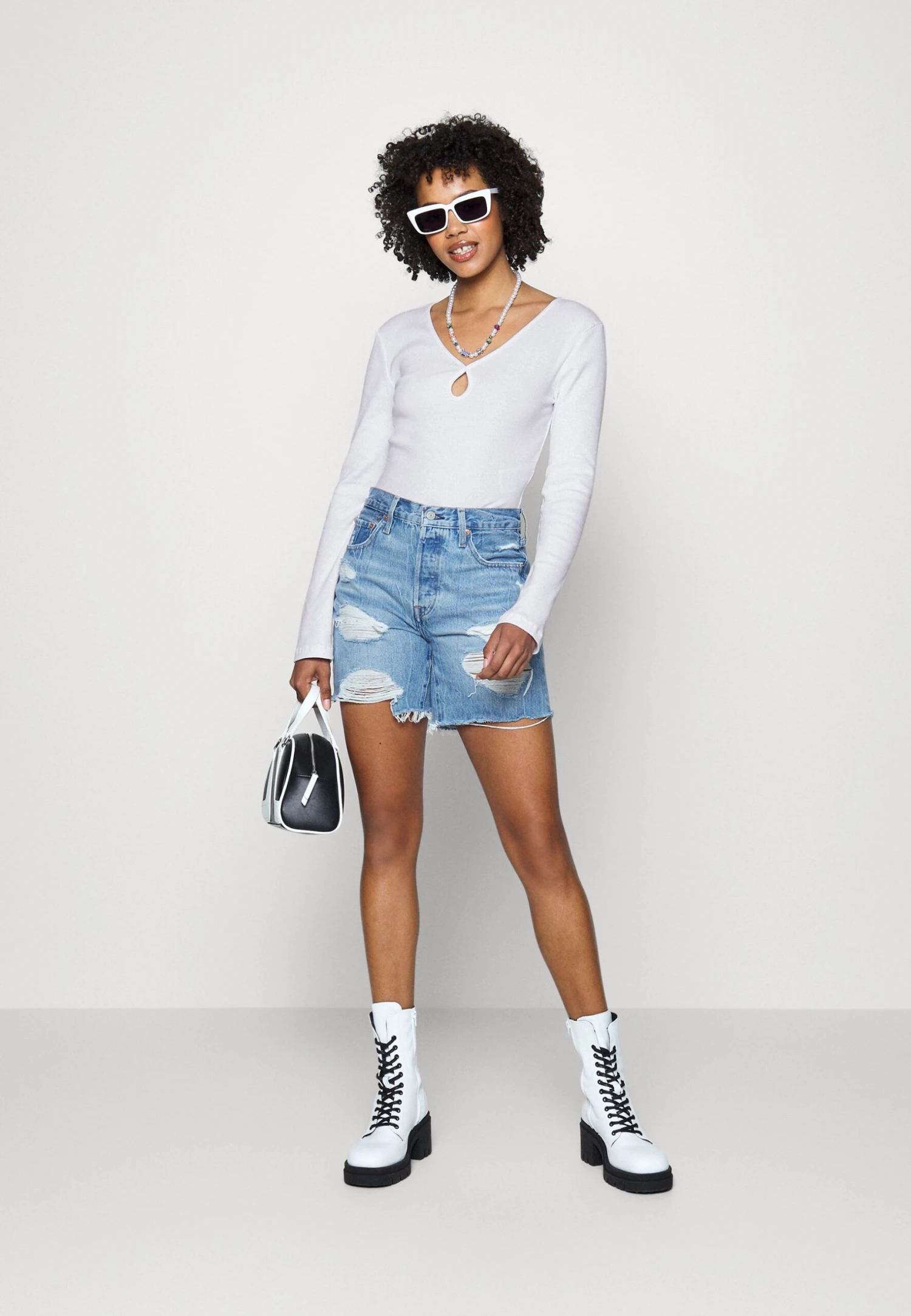 Noisy May Nmmaya Vneck Keyhole - Longsleeve - Bright White 4 Noisy May Nmmaya Vneck Keyhole - Longsleeve - Bright White - Afbeelding 2