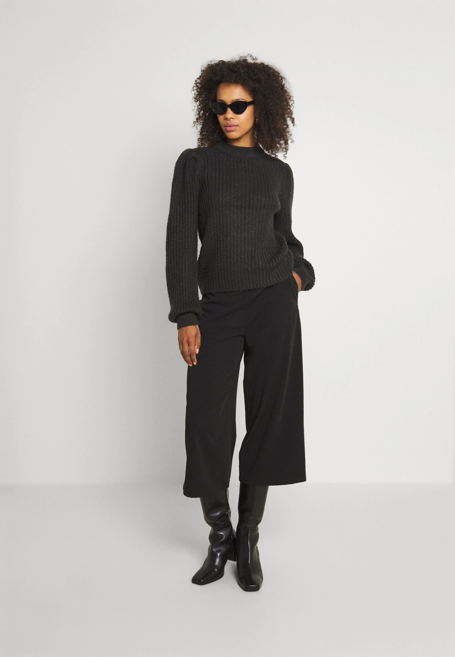 Noisy May Nmdollie Oneck - Trui - Mottled Dark Grey 4 Noisy May Nmdollie Oneck - Trui - Mottled Dark Grey - Afbeelding 2