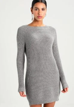 Noisy May Nmsiesta O Neck Dress - Gebreide Jurk - Medium Grey Melange