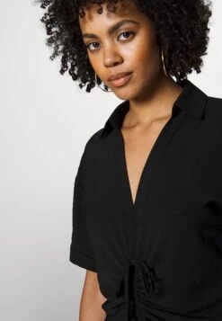 Noisy May Nmellen Rouching Polo Dress - Jurk - Black -Noisy May 3a6cd4ccb06740c18382ab0b569769aa