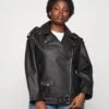 Oversize Biker Jacket- Imitatieleren Jas - Black