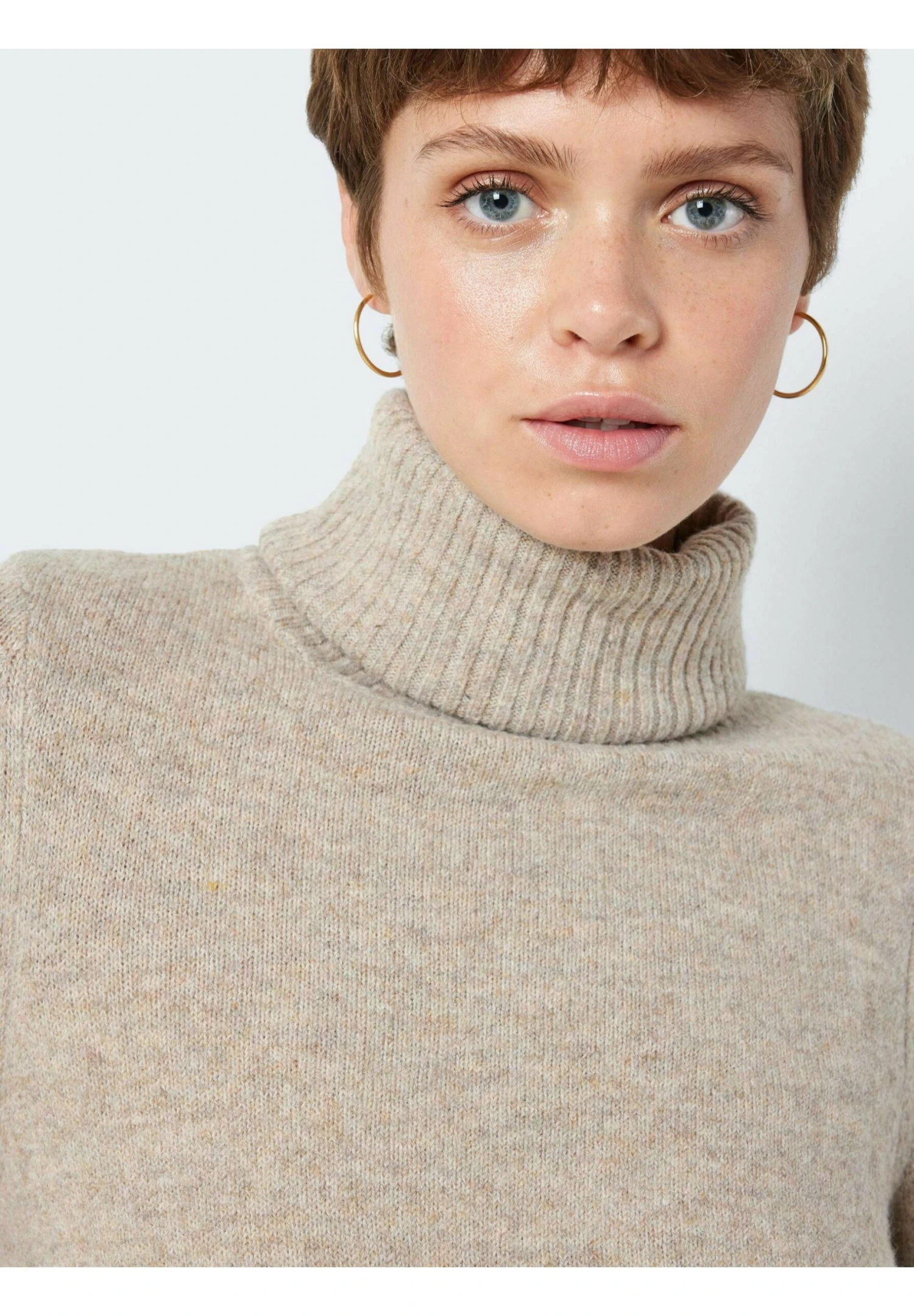 Noisy May Polokragen - Trui - Beige Mottled Beige 6 Noisy May Polokragen - Trui - Beige Mottled Beige - Afbeelding 4