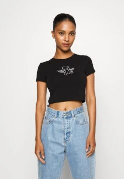 Noisy May Petite Nmsilja - T-Shirt Print - Black