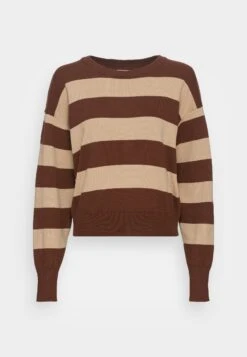 Noisy May Crop Knit Noos - Trui - Cappuccino/Irish Creme Stripe/ Irish Crème -Noisy May 4d9a7e21ae1d47119461e2c236129462
