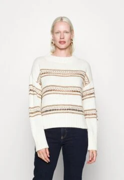 Nmbibbi O Neck Tall - Trui - Eggnog/Rubber