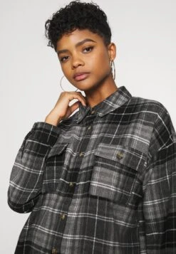 Noisy May Nmflanny Long Shacket - Overhemdblouse - Black/Grey -Noisy May 567cc50d43d5473a84367aaea382a67c