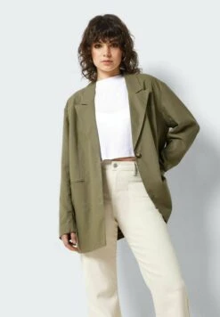 Noisy May Einreihiger - Halflange Jas - Khaki -Noisy May 59d586a7550a4bca87c1ef2b424ae17b