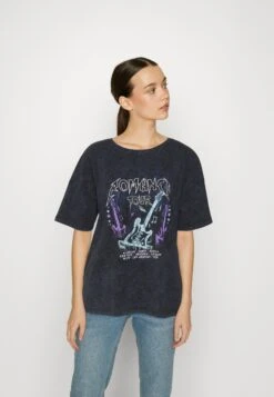 Noisy May Nmtori Ida Washed - T-Shirt Print - Black