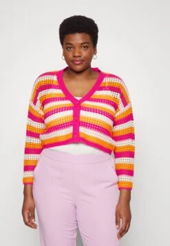 Nmhope Knit Cardigan Curve - Vest - Pink Yarrow
