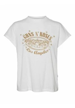 Noisy May Nmhailey Gunsandroses- T-Shirt Print - Bright White