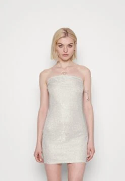 Noisy May Strapless Dress - Cocktailjurk - Silver