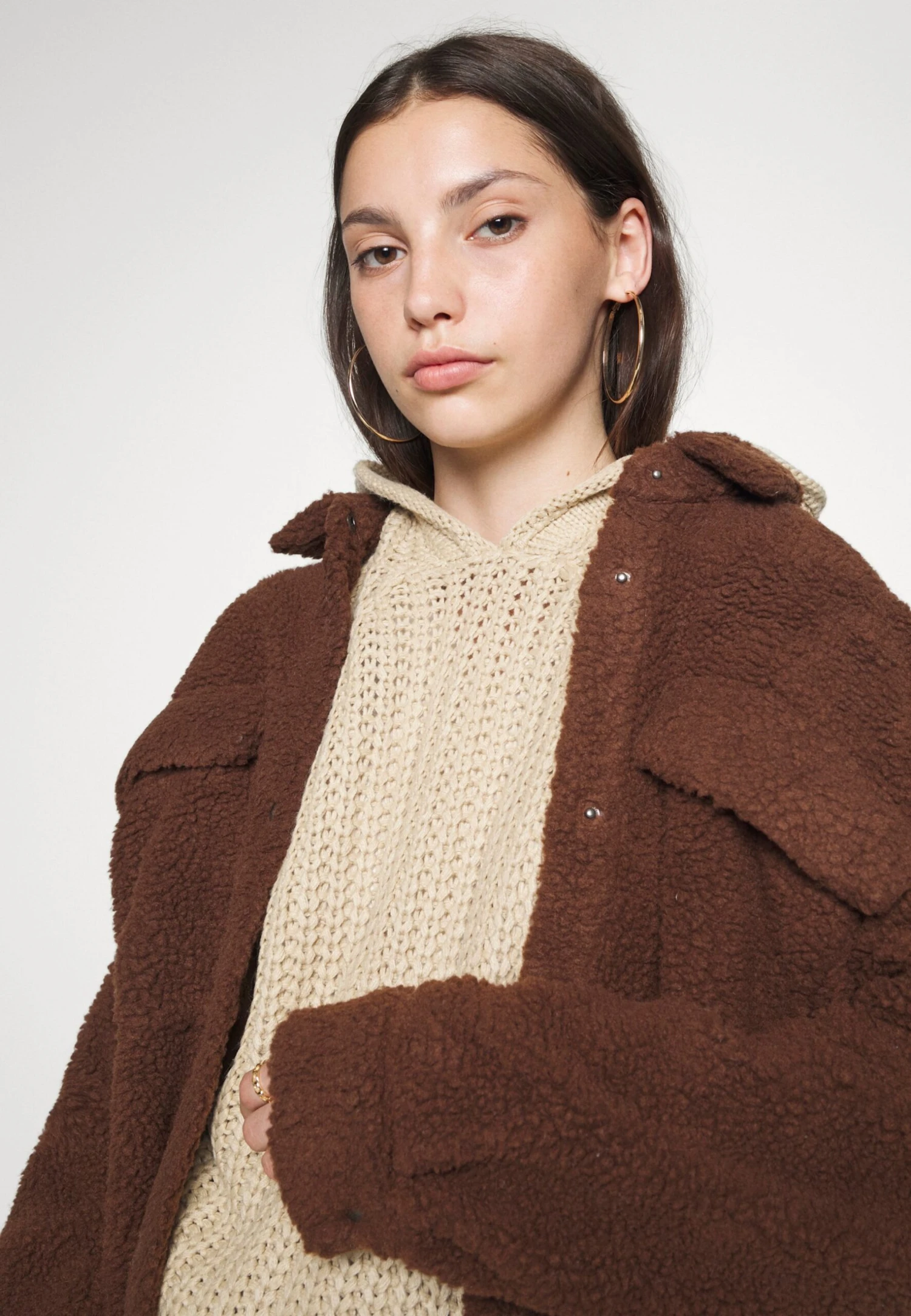 Noisy May Nmsakiran Long Shacket - Parka - Brown 6 Noisy May Nmsakiran Long Shacket - Parka - Brown - Afbeelding 4