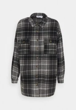 Noisy May Nmflanny Long Shacket - Overhemdblouse - Black/Grey -Noisy May 7ac7938711184dd1ad292ede6de64a45