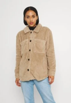 Noisy May Nmsuzzi Jacket - Halflange Jas - Beige