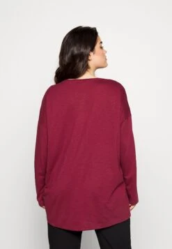 Nmmathilde O Neck High Low Curve - Longsleeve - Burgundy -Noisy May 8de98262963042c9b1ecc8b505982b4b