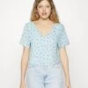 Noisy May Nmclara V Neck- Blouse - Cerulean