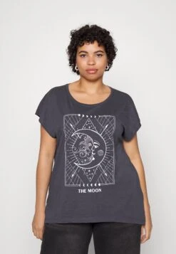 Nmmathilde Printed Long - T-Shirt Print - Obsidian