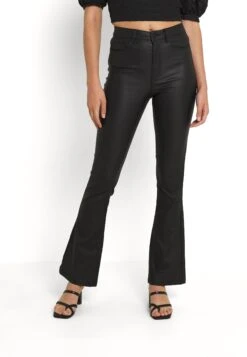 Noisy May Nmsallie Flare Coated Pants- Broek - Black