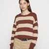 Noisy May Crop Knit Noos - Trui - Cappuccino/Irish Creme Stripe/ Irish Crème -Noisy May a30eb3e247644dc3b06b951c4d94fe56