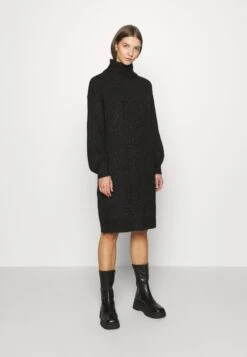 Noisy May Nmrobina High Neck Dress - Gebreide Jurk - Dark Grey Melange