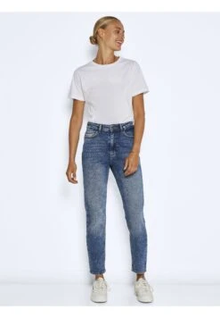 Noisy May Nmmoni High Waist - Jeans Tapered Fit - Dark Blue Denim -Noisy May a39e627385374014b26426a5eae70573