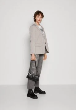 Noisy May Nmvera Oversize - Blazer - Light Grey Melange/White -Noisy May a7787b7642fd426bb83b580fa5a59619