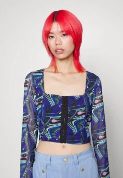 Noisy May Nmlesley Corset Bell- T-Shirt Print - Deep Blue -Noisy May a85783a439ab42bc9ad0333e2884396c