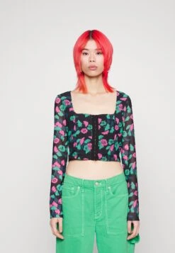 Noisy May Nmlesley Corset Bell- T-Shirt Print - Black