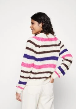 Noisy May Nmcharlie Cardigan - Vest - Pearled Ivory/Deep Blue/Demitasse/Shocking Pink -Noisy May ae8a354b41a740029e2723f9b8c2a323