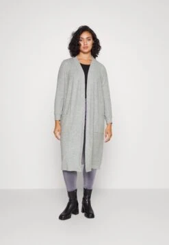 Nmcity Long Cardigan Curve - Vest - Mottled Grey