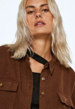 Noisy May Nmflanny Long Shacket - Overhemdblouse - Pinecone -Noisy May b05bbe32d39f4cecbceefb60d822542b