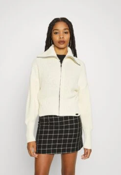 Noisy May Nmjosephine Zip Up Cardigan - Vest - Eggnog