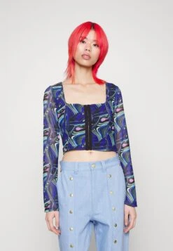 Noisy May Nmlesley Corset Bell- T-Shirt Print - Deep Blue