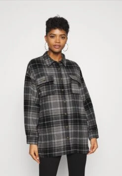 Noisy May Nmflanny Long Shacket - Overhemdblouse - Black/Grey