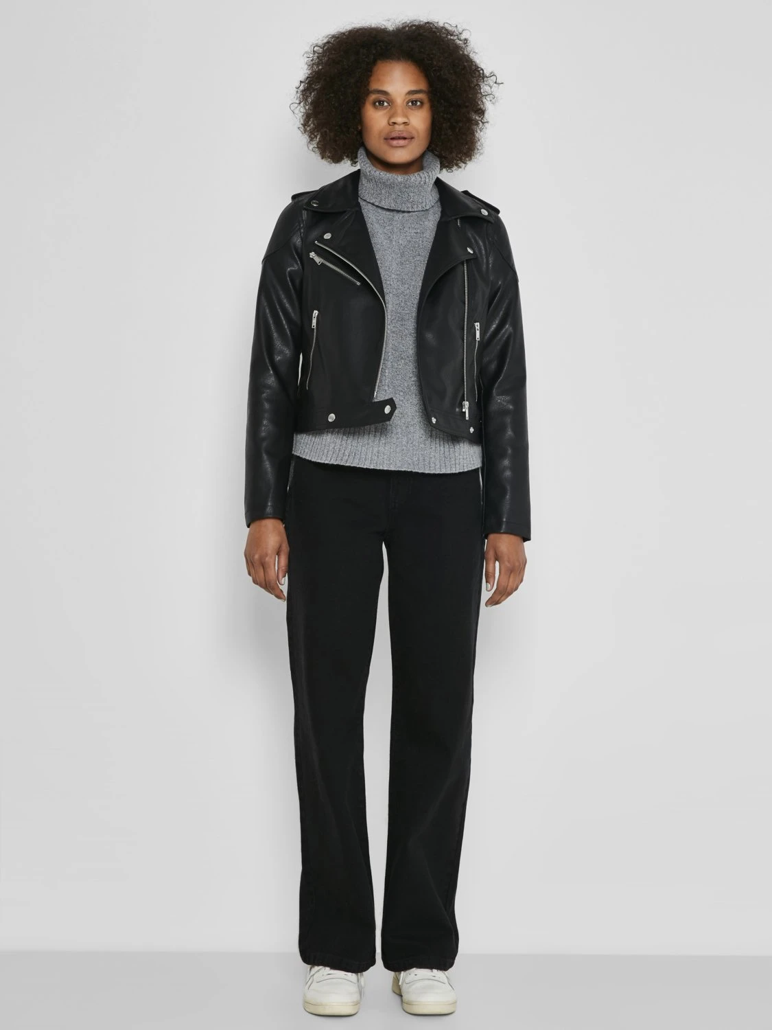 Noisy May Nmrollo Jacket - Imitatieleren Jas - Black 4 Noisy May Nmrollo Jacket - Imitatieleren Jas - Black - Afbeelding 2