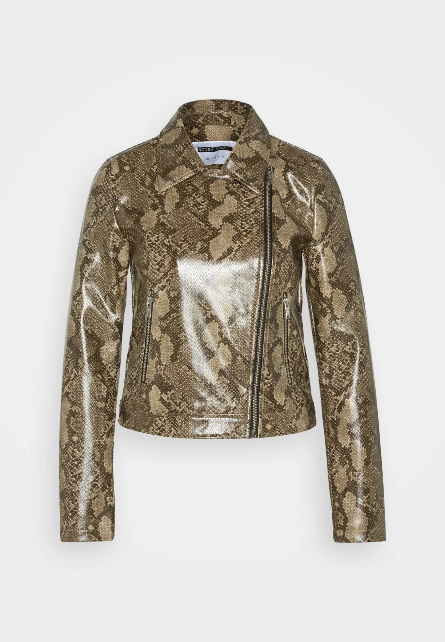 Noisy May Nmtaylor Hunter Biker Jacket - Imitatieleren Jas - Beige 7 Noisy May Nmtaylor Hunter Biker Jacket - Imitatieleren Jas - Beige - Afbeelding 5