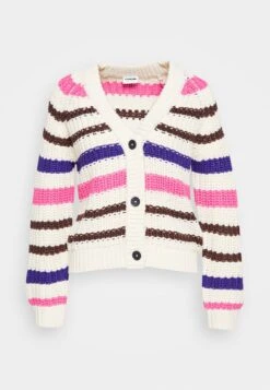 Noisy May Nmcharlie Cardigan - Vest - Pearled Ivory/Deep Blue/Demitasse/Shocking Pink -Noisy May ca6dabe0ac524d7789cac2cde2070338