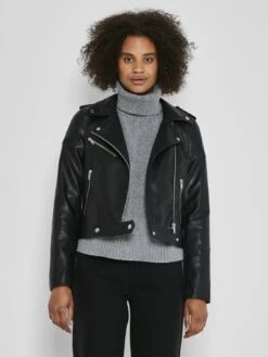 Noisy May Nmrollo Jacket - Imitatieleren Jas - Black