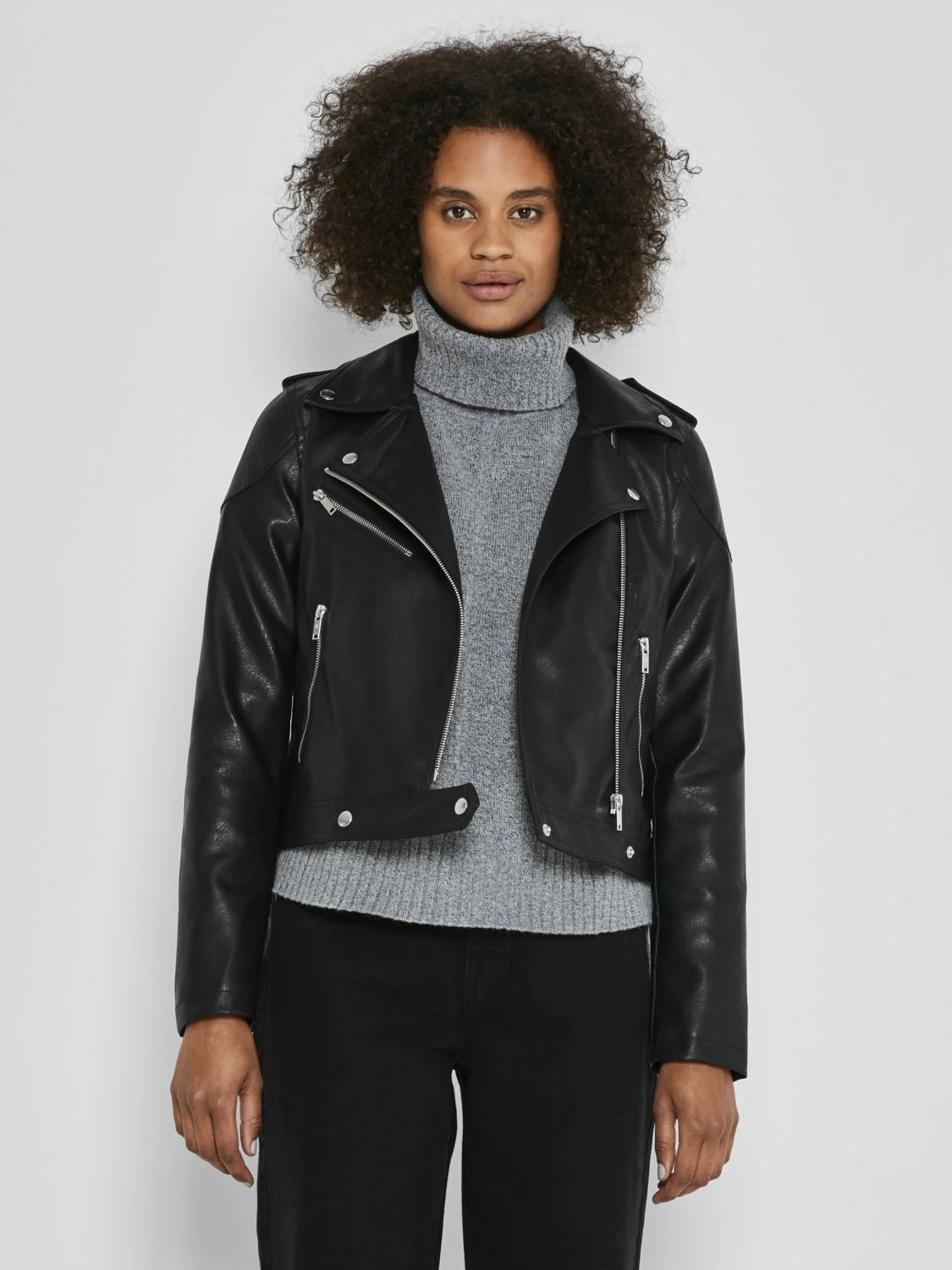 Noisy May Nmrollo Jacket - Imitatieleren Jas - Black 3 Noisy May Nmrollo Jacket - Imitatieleren Jas - Black