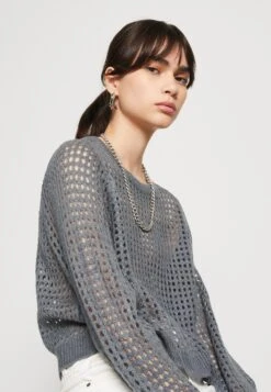 Noisy May Nmhoney O-Neck Crop - Trui - Stormy Weather -Noisy May d5545a096cbf450a8b6a0ffb61cbf8ee