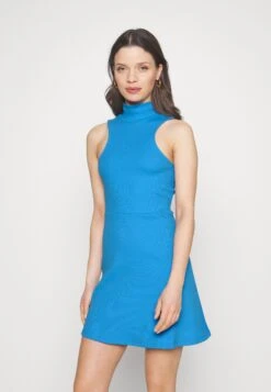 Noisy May Petite Nmmanala Highneck Skater Dress- Jurk - Azure Blue